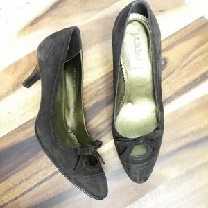 J.CREW Brown Suede Pumps Kitty Heels